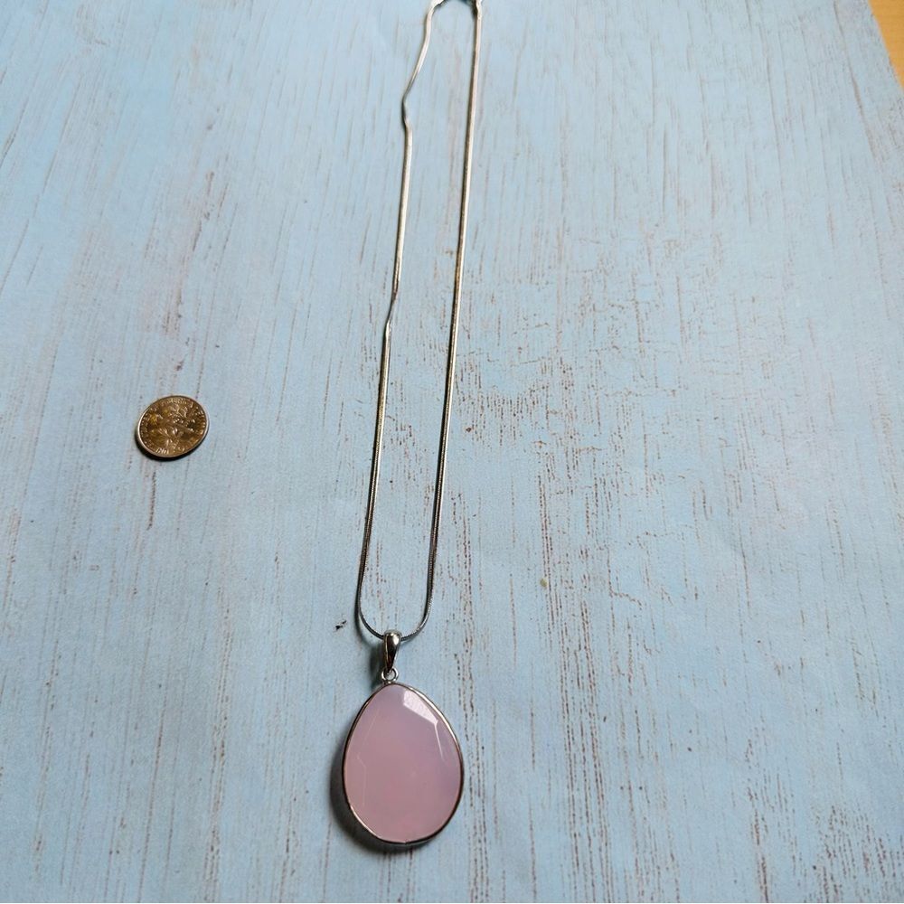Rose Quartz Silver Necklace
